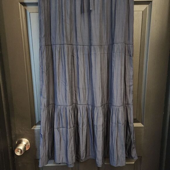 J. Jill Tiered Maxi Skirt In Navy Blue - Picture 4 of 12